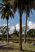 Thailand, Old Sukhothai - Wat Sa Si. Its location on a small island in the middle of the lotus flowers filled pond makes it one of the most attractive monuments of the Sukhothai Historical Park. 